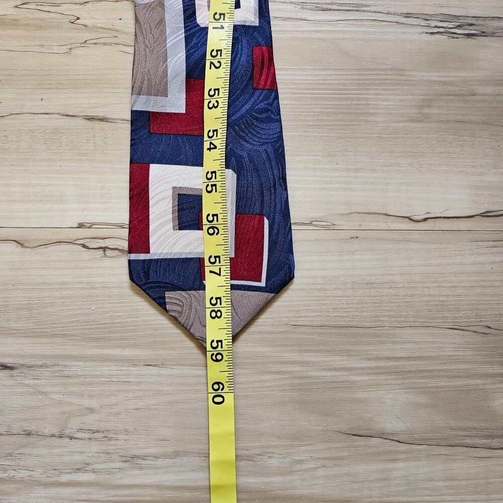 Vintage Oscar de la Renta 100% Silk Geometric Men's Tie - Picture 8 of 8